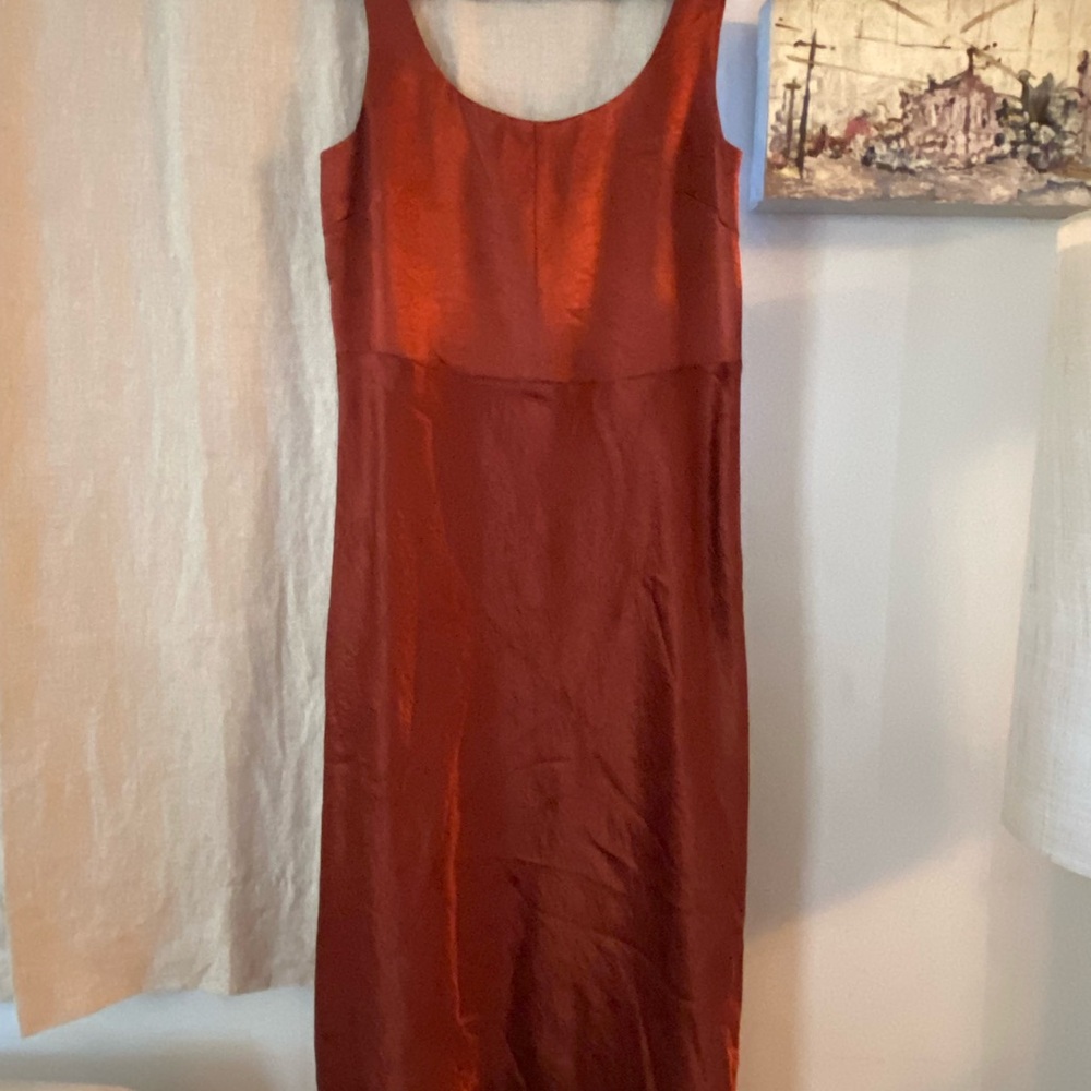 Vince Midi Satin Dress - dark red - Sz. 8